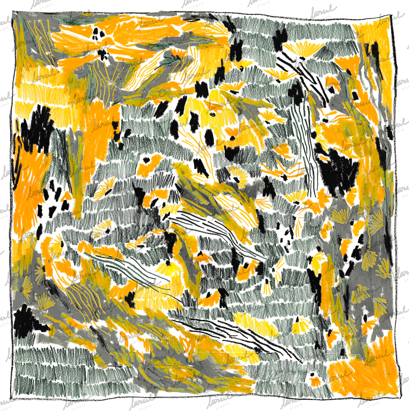 Le foulard de soie "Paysages colorés"