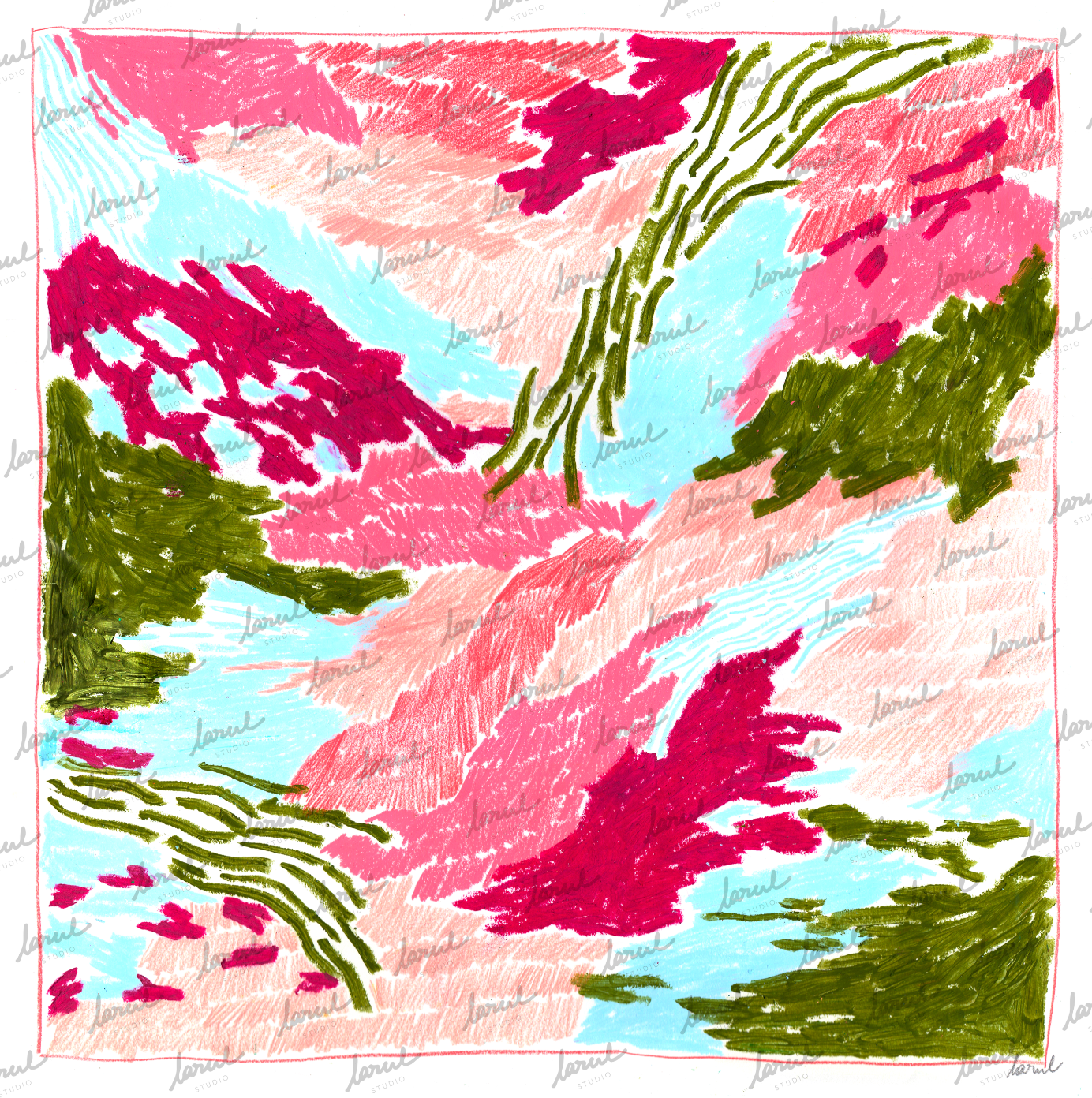 Le foulard de soie "Paysages colorés"